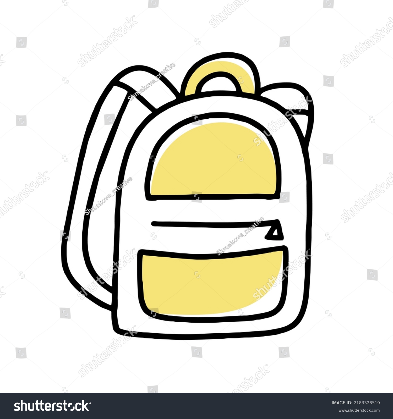 Clipart Doodle Backpack Vector Illustration Line Stock Vector (Royalty ...
