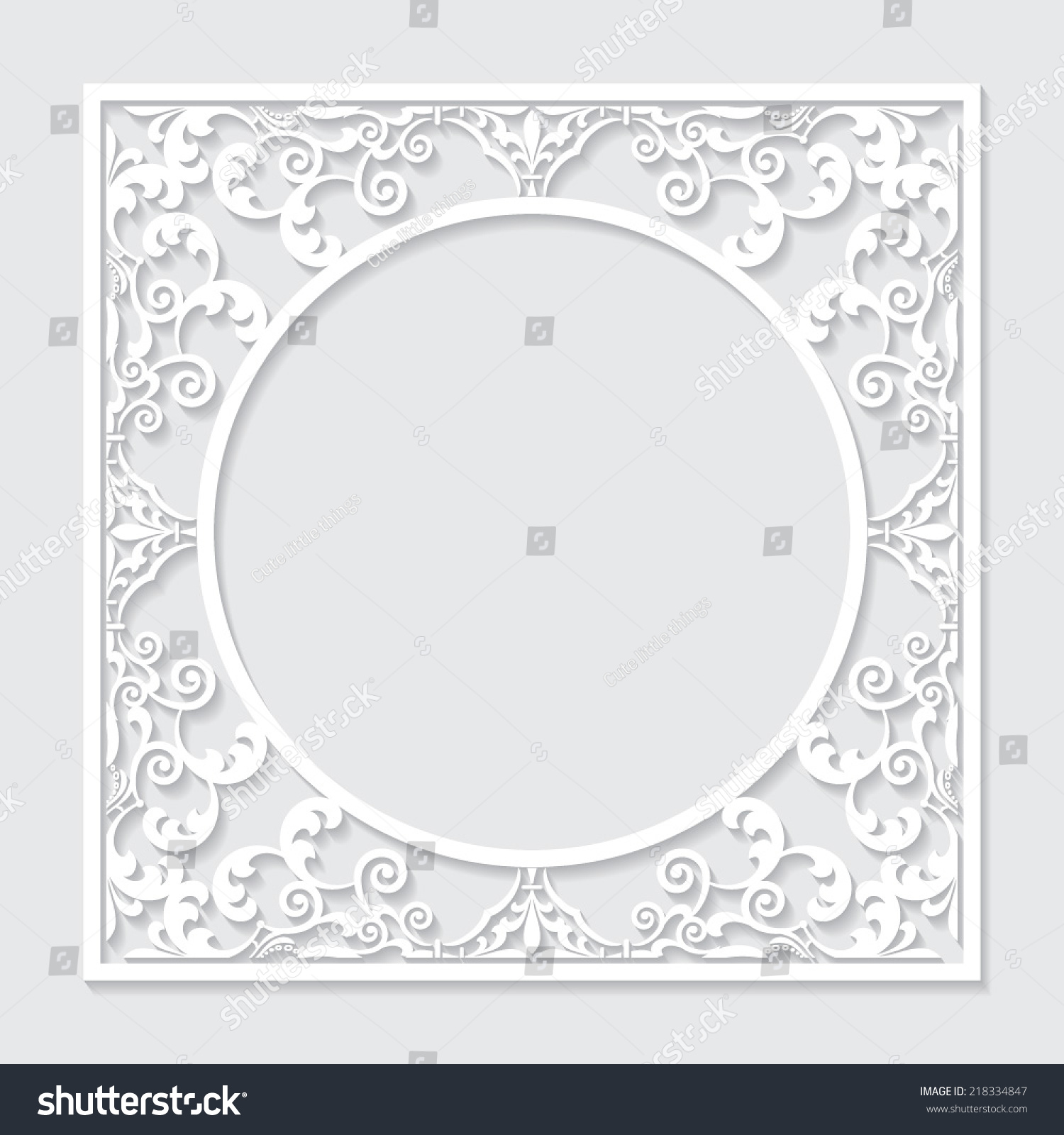 Filigree Frame Paper Cut Stock Vector (royalty Free) 218334847 