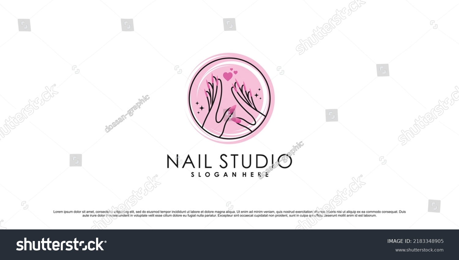 Nail Studio Logo Design Illustration Nail Stock Vector (Royalty Free ...