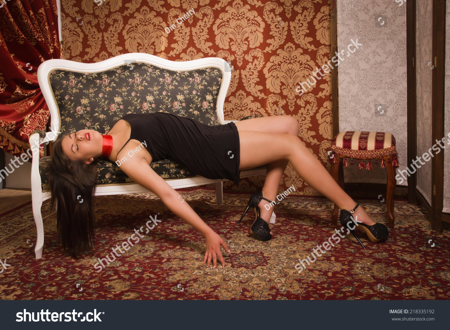 Crime Scene Simulation Lifeless Woman Luxurious Stock Photo Shutterstock