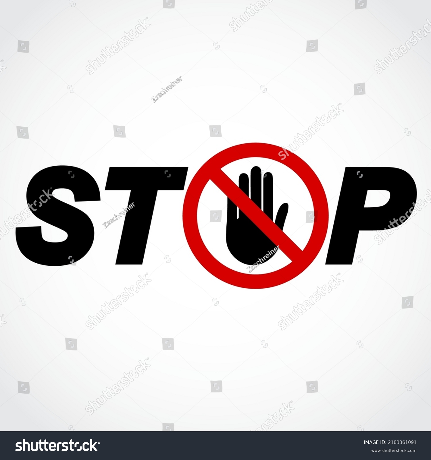 Stop Text Label Red Restriction Symbol Stock Vector (Royalty Free ...