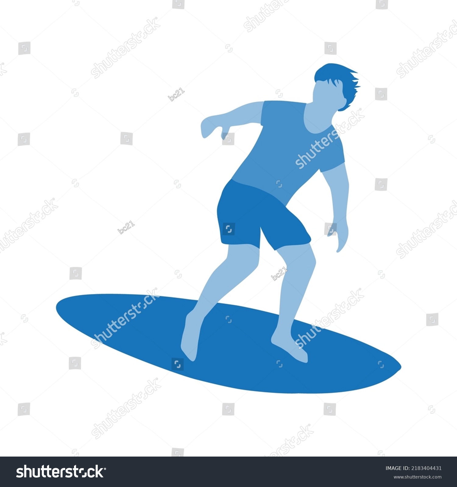 Surfing Man Vector Graphic Design Element Stock Vector (Royalty Free ...