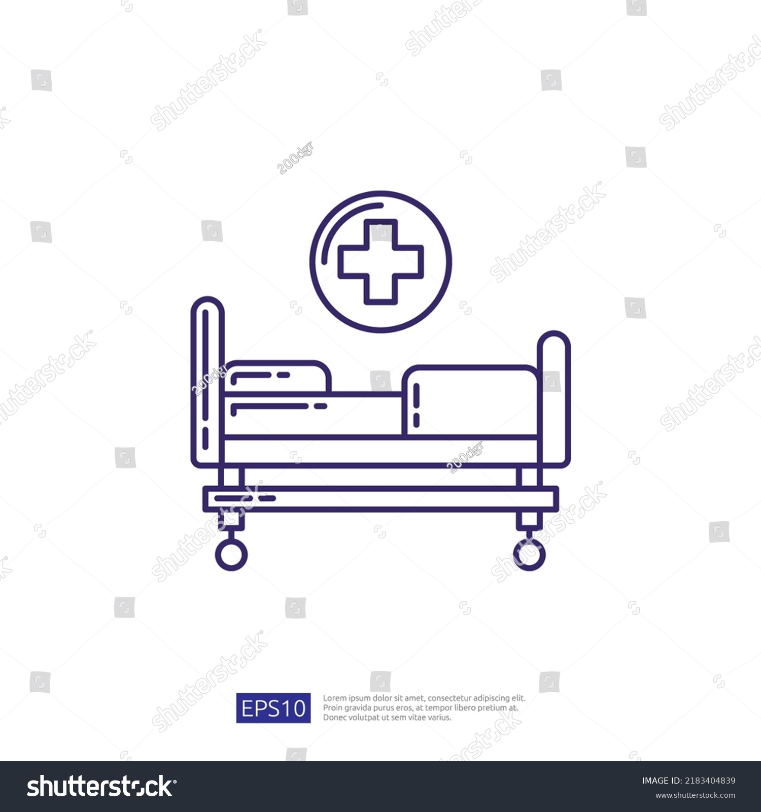 Hospital Bed Vector Line Icon Stock Vector (Royalty Free) 2183404839 ...