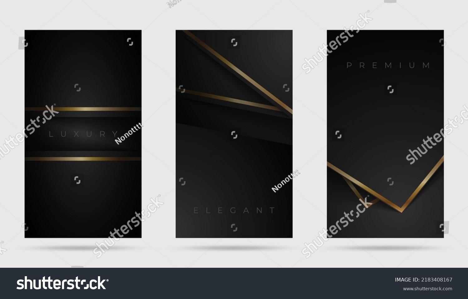 Premium Black Design Cover Set Luxury Stock Vector (Royalty Free ...