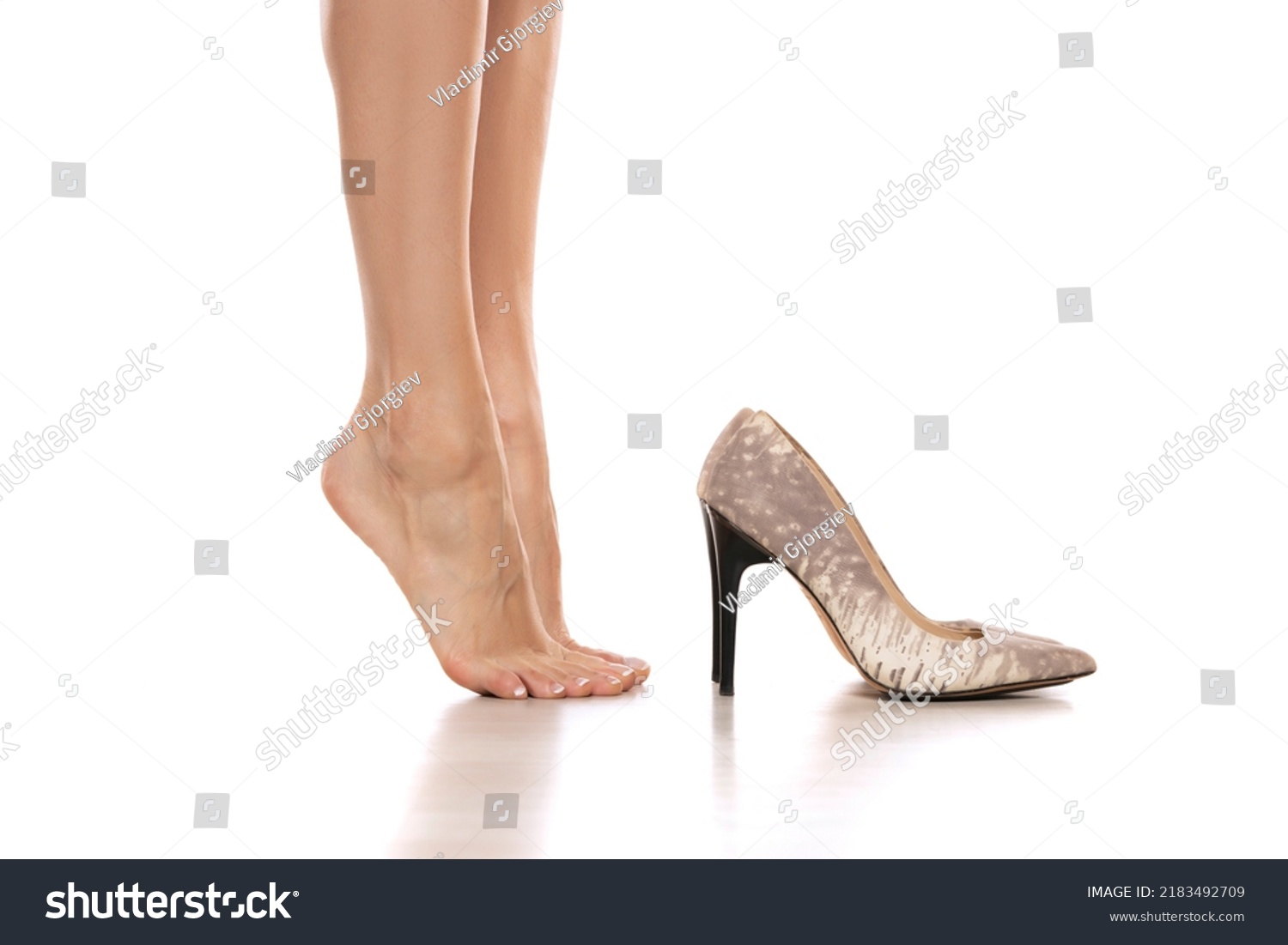 Side View Womans Bare Feet High Stock Photo 2183492709 | Shutterstock