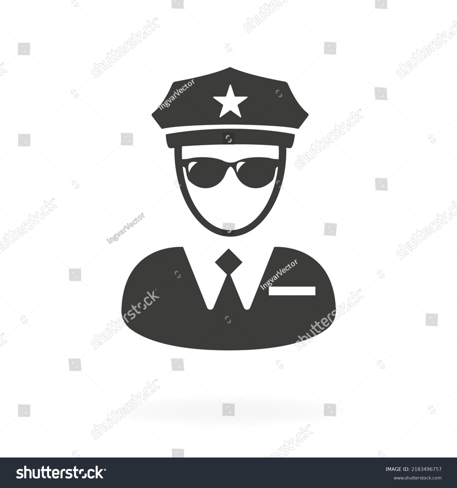 Policeman Glasses On White Background Vector Stock Vector (Royalty Free ...