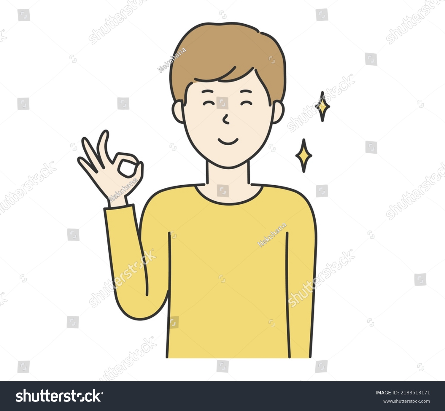 Man Showing Ok Sign Vector Illustration Stock Vector (Royalty Free ...