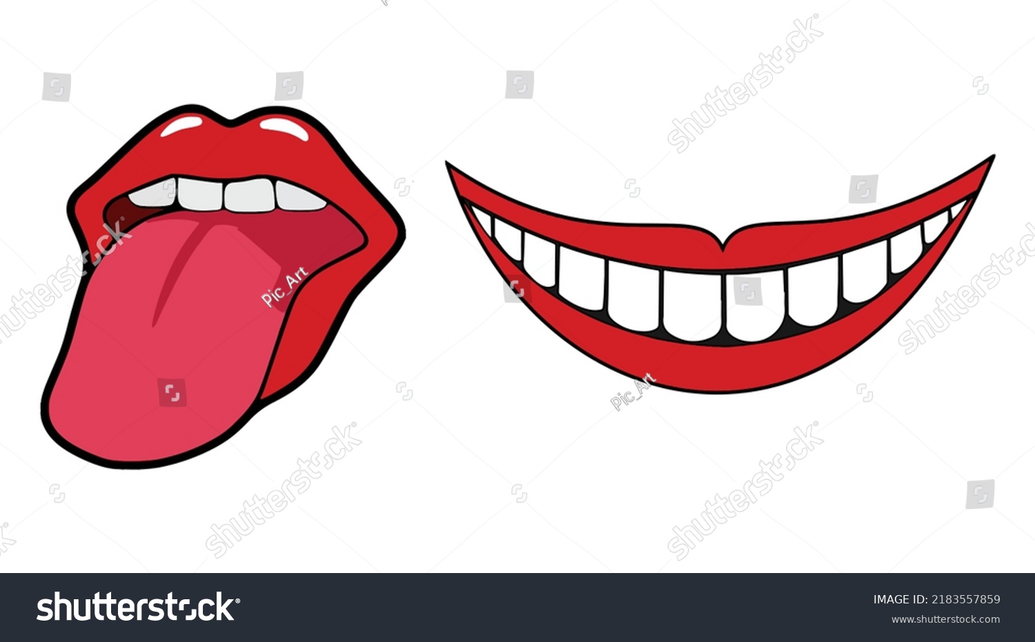 Red Lip Collection Vector Illustration Sexy Stock Vector Royalty Free 2183557859 Shutterstock 9542