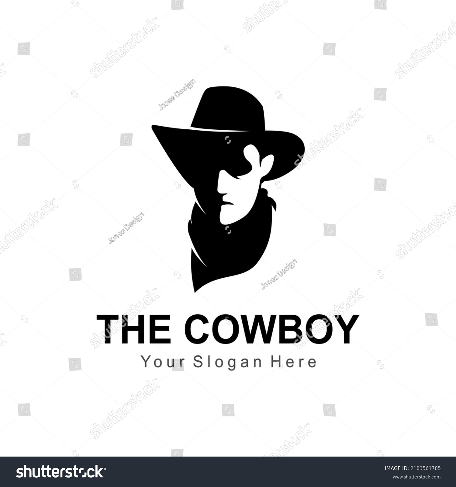 Vector Abstract Cowboy Silhouette Logo Stock Vector (Royalty Free ...