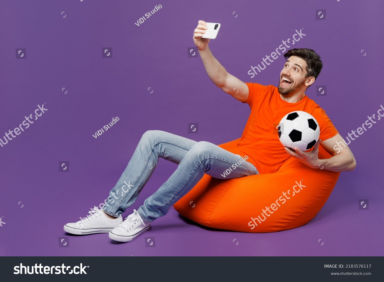 Full Body Young Fan Man He Stock Photo 2183576117 | Shutterstock