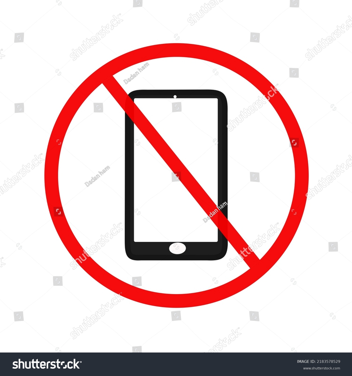 No Phone Sign Simple Design Stock Vector (Royalty Free) 2183578529 ...