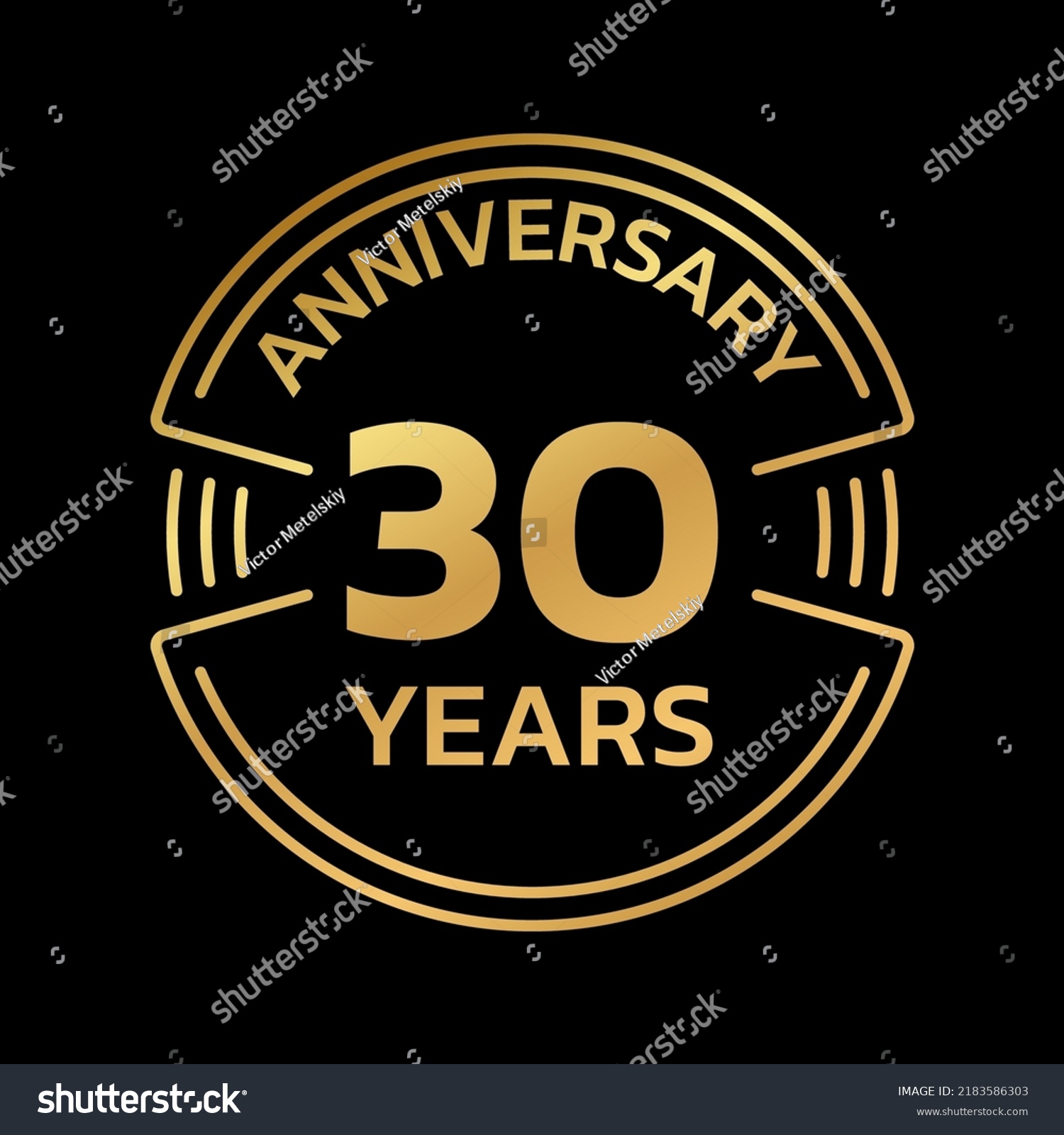 30th Anniversary Golden Logo Icon 30 Stock Vector (Royalty Free ...