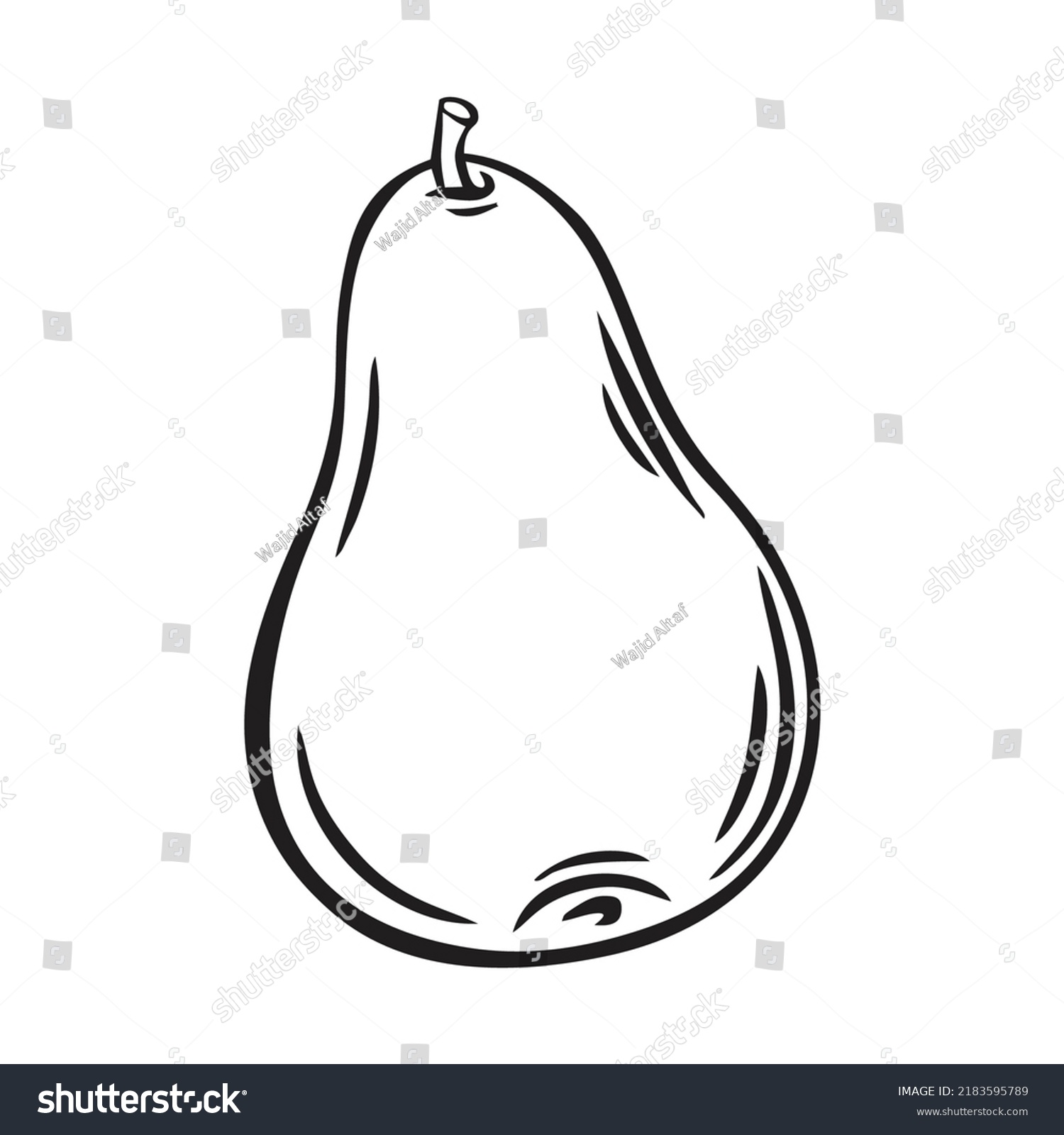 Pear Clipart Black White Stock Vector (Royalty Free) 2183595789 ...