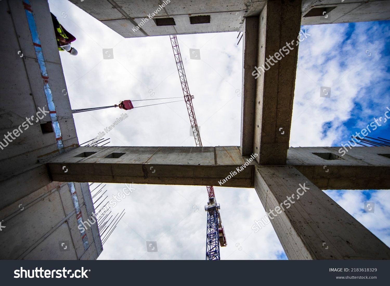 Vilnius Lithuania 20220728 Construction Site Workers Stock Photo ...