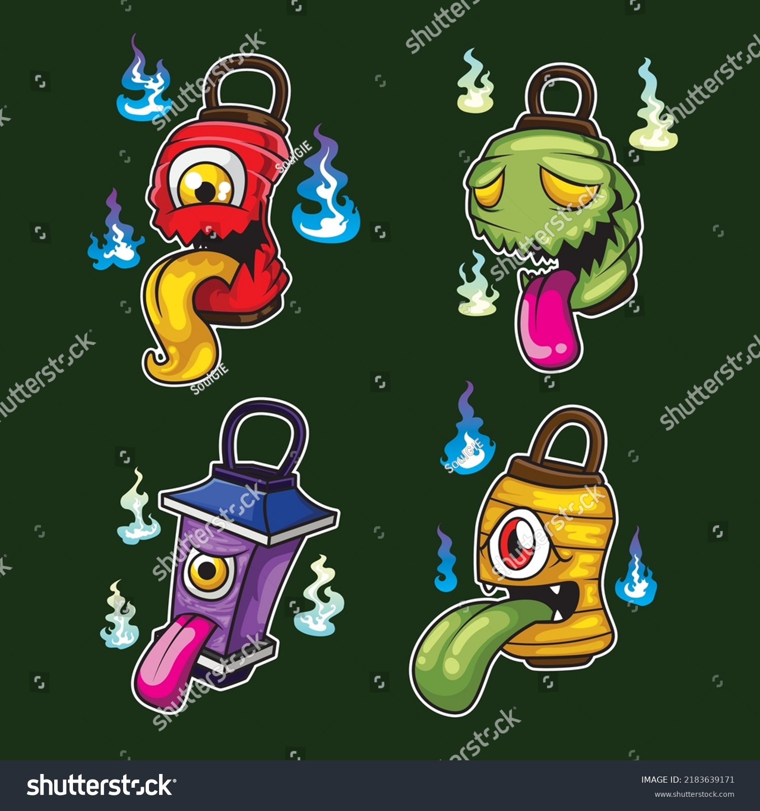 Japanese Lantern Ghost Japanese Yokai Stock Vector (Royalty Free ...