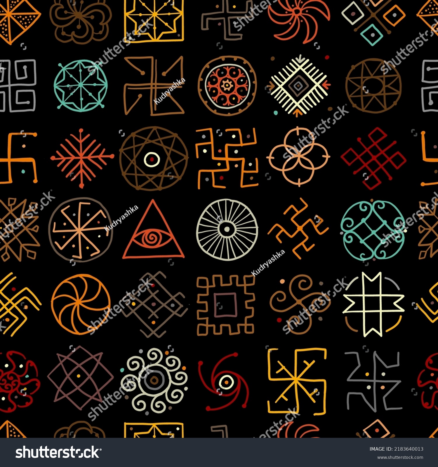 Sacred Geometry Background Seamless Pattern Alchemy Stock Vector ...