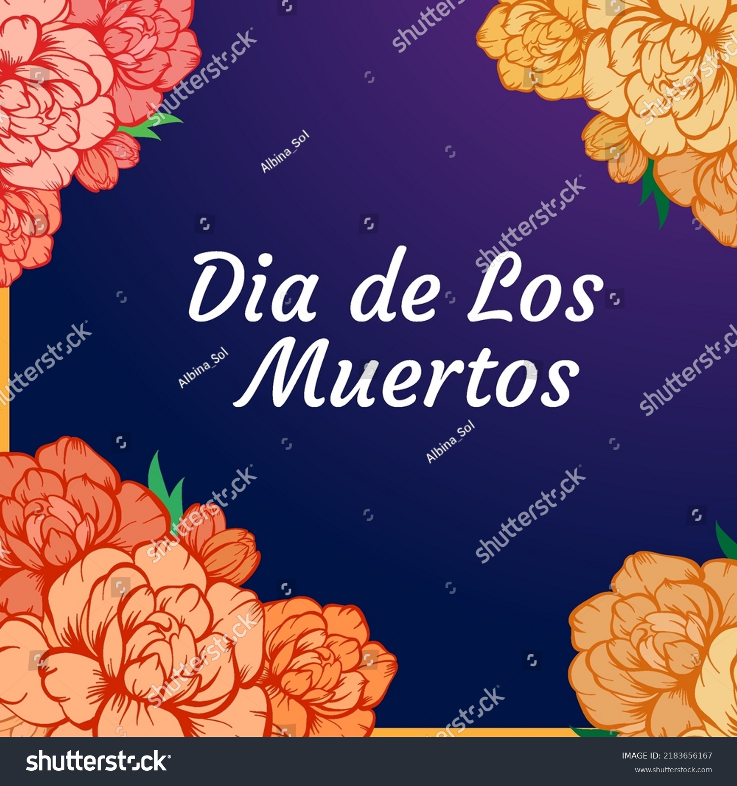 Dia De Los Muertos Flor De Stock Vector (Royalty Free) 2183656167 ...