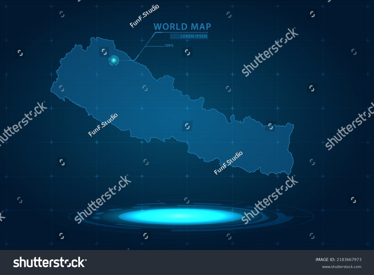 Nepal Map World Map International Vector Stock Vector Royalty Free Stock Vector Nepal Map World Map International Vector Template With Hologram In Perspective Style And Hud Gui 2183667973