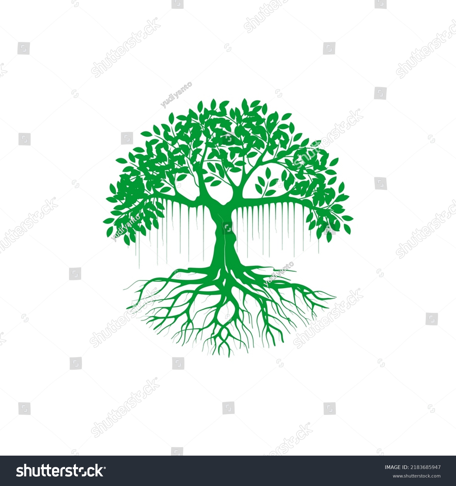 Banyan Tree Logo Vector Icon Illustration Stock Vector (Royalty Free ...