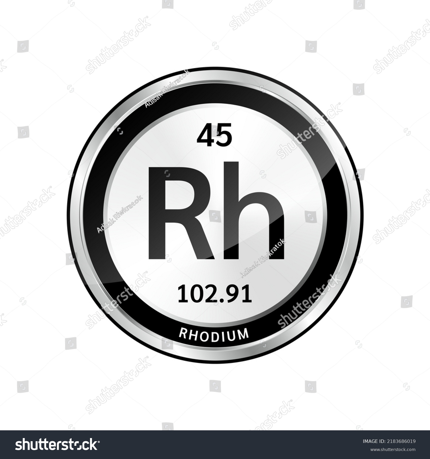 Rhodium Symbol Icon Chemical Formulas Atomic Stock Vector (Royalty Free ...