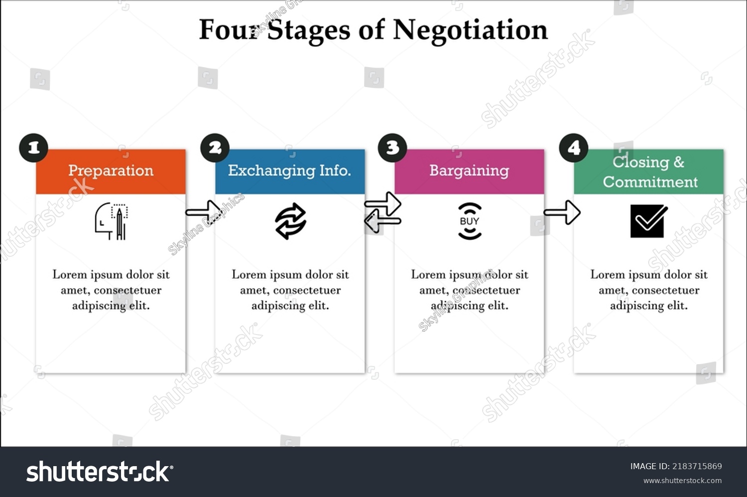 Four Stages Negotiations Infographic Template Stock Vector (Royalty ...