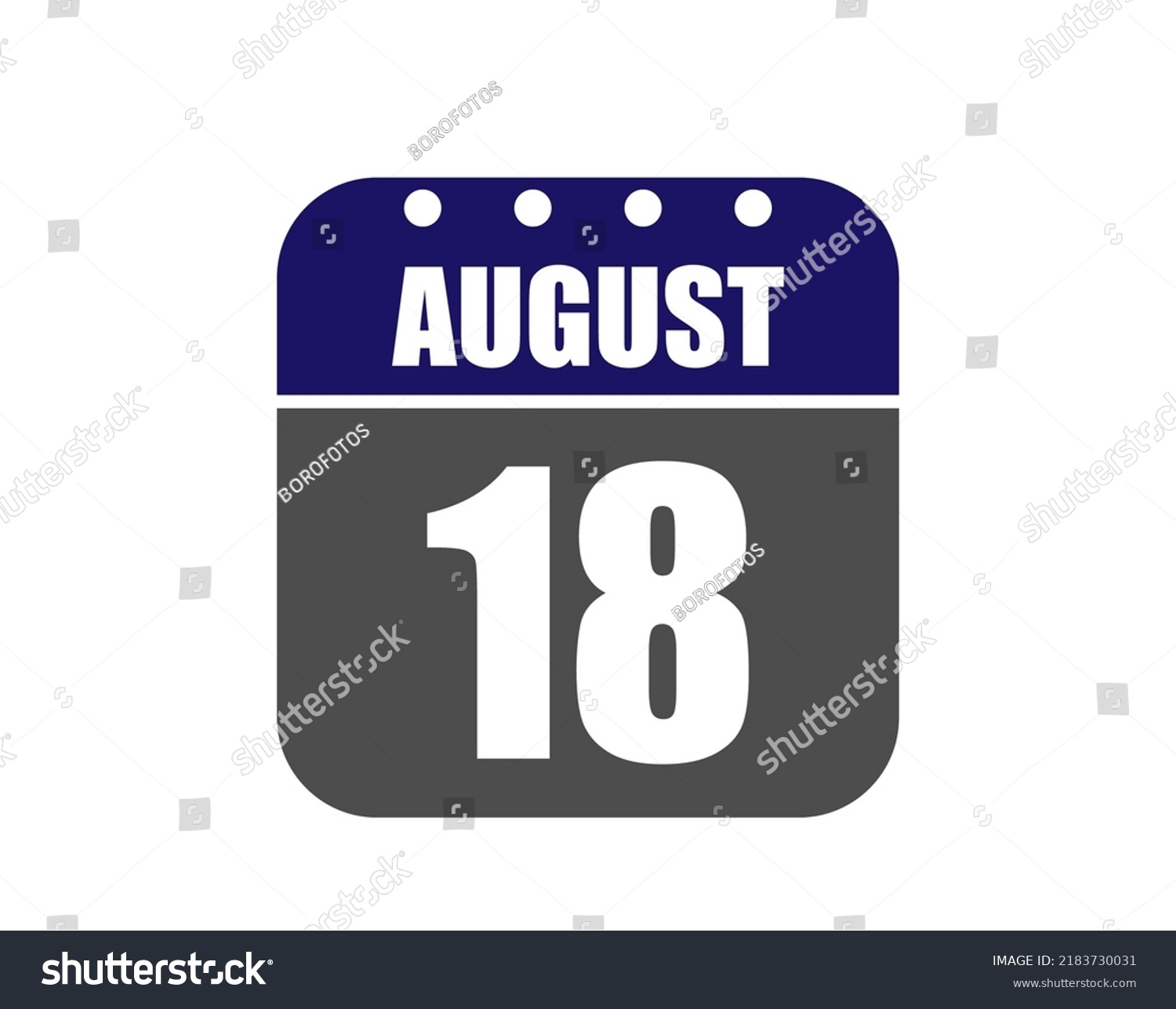 18 August Calendar Banner August Calendar Stock Vector (Royalty Free ...