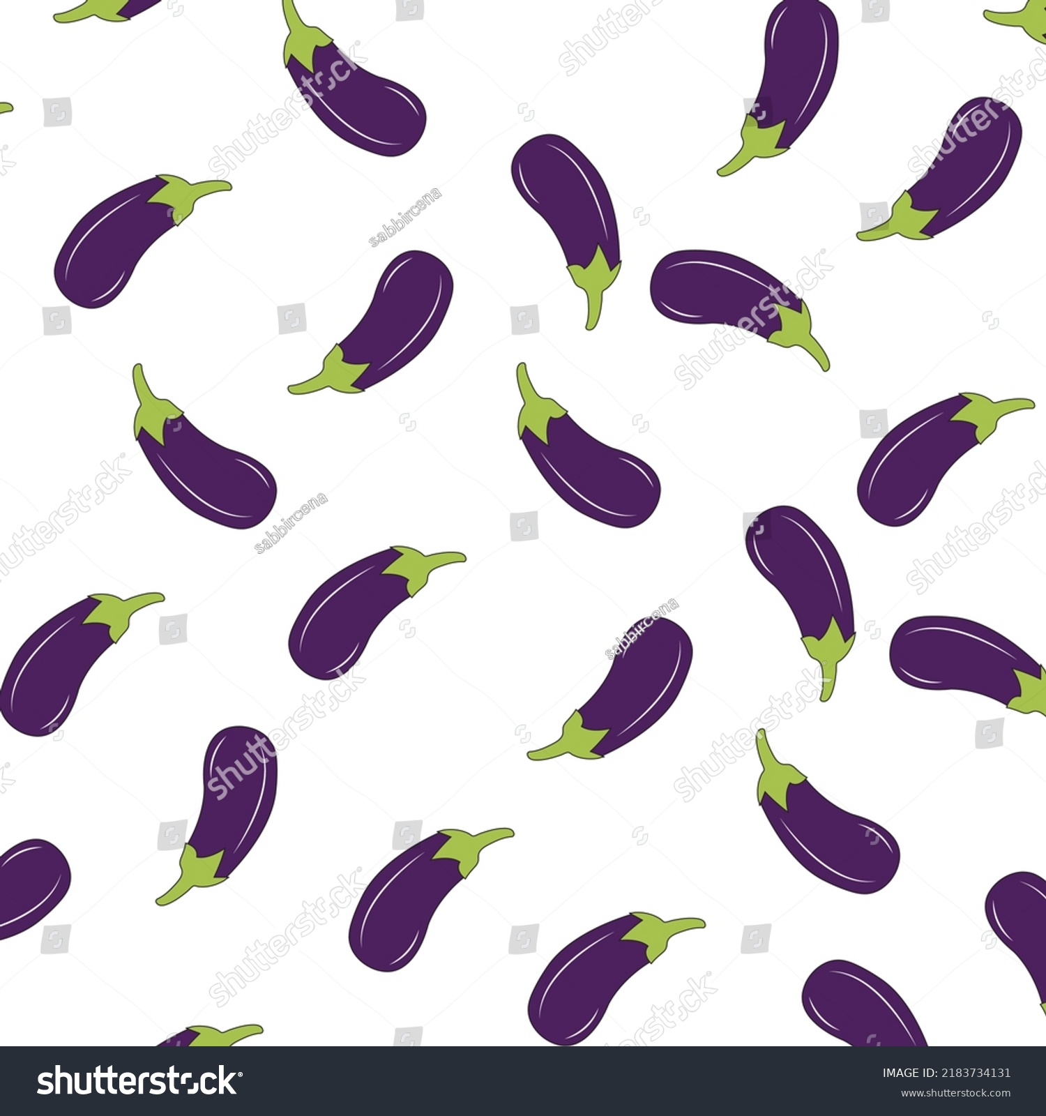 Brinjal Vegetable Doodle Icon Pattern Vector Stock Vector (Royalty Free ...