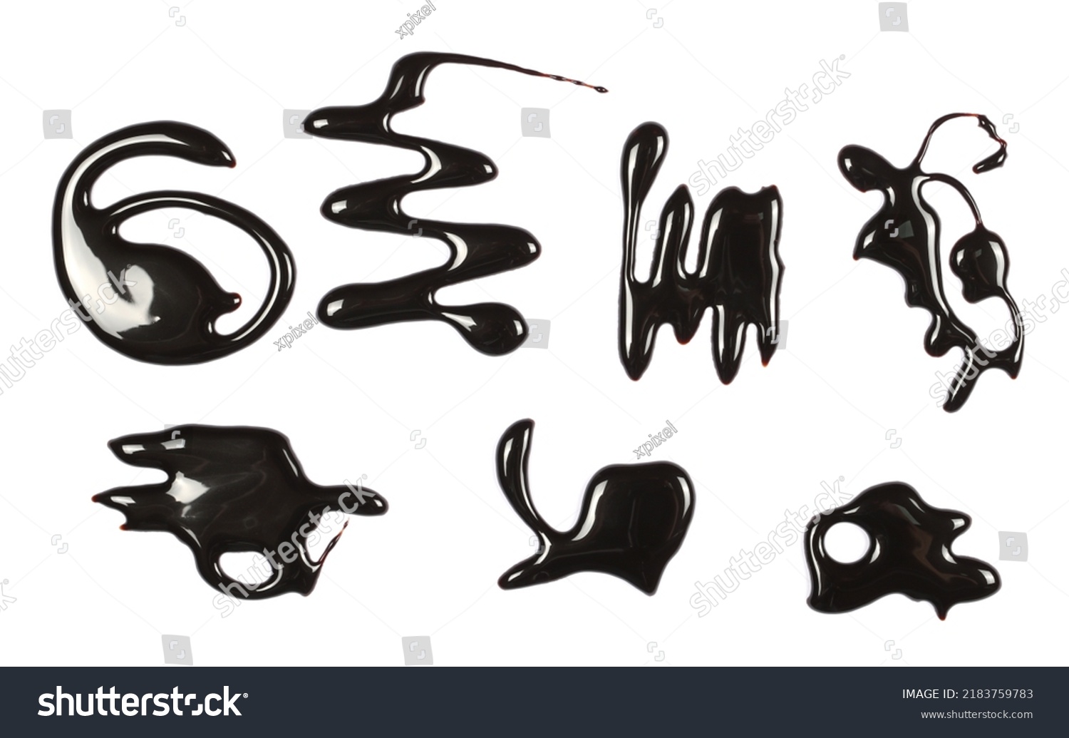 Set Shape Hot Melted Chocolate Pouring Stock Photo 2183759783 ...