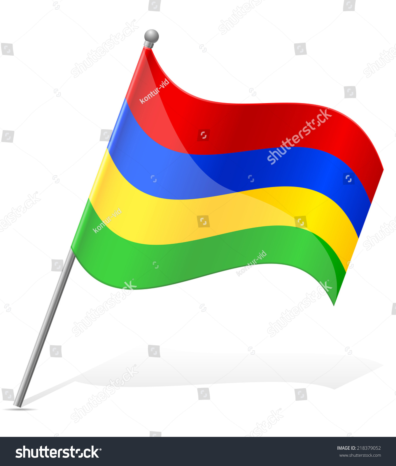 Flag Mauritius Vector Illustration Isolated On Stock Vector (Royalty ...