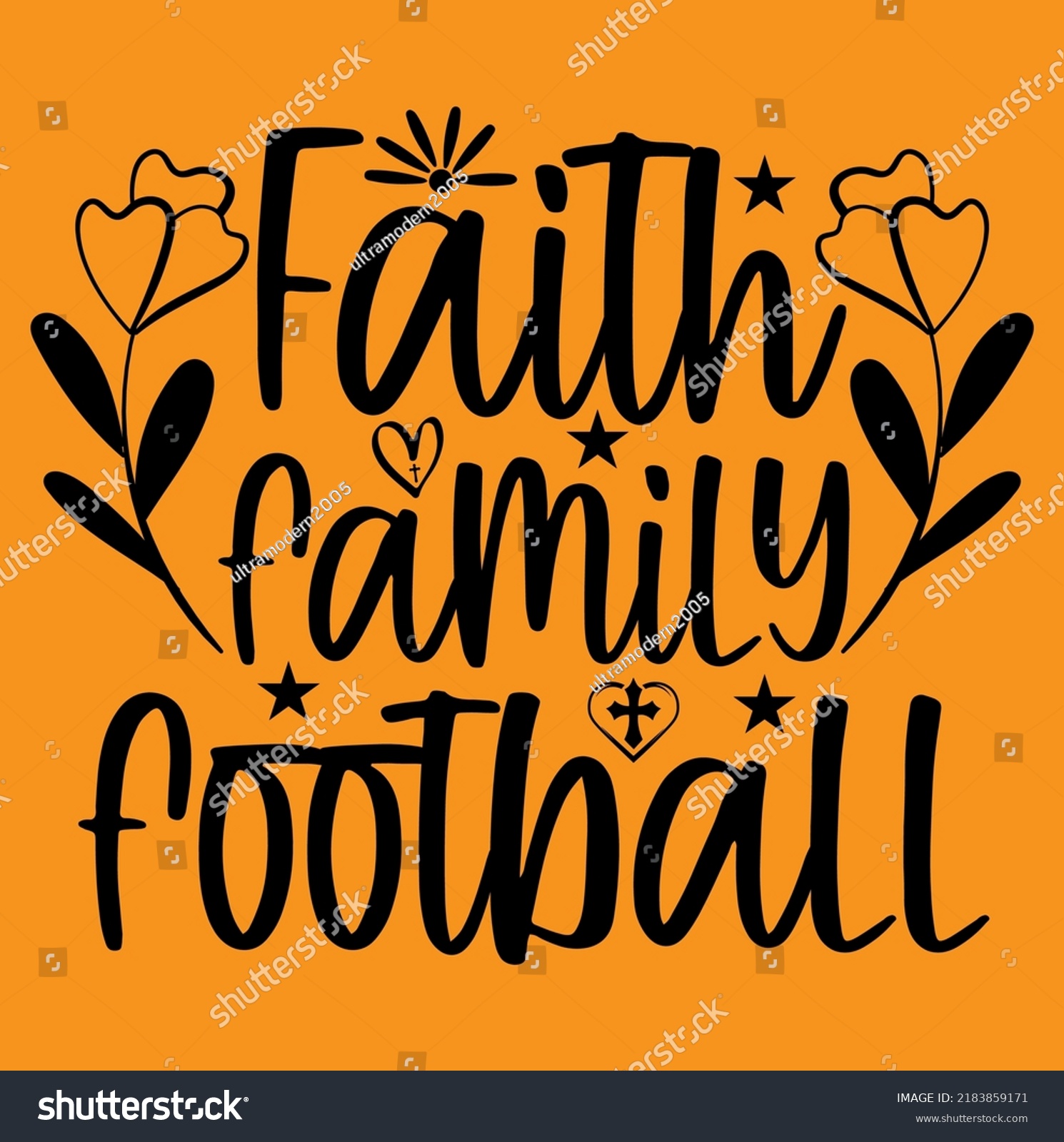 Faith Family Football Jesus Bible Verse Stock Vector (Royalty Free ...