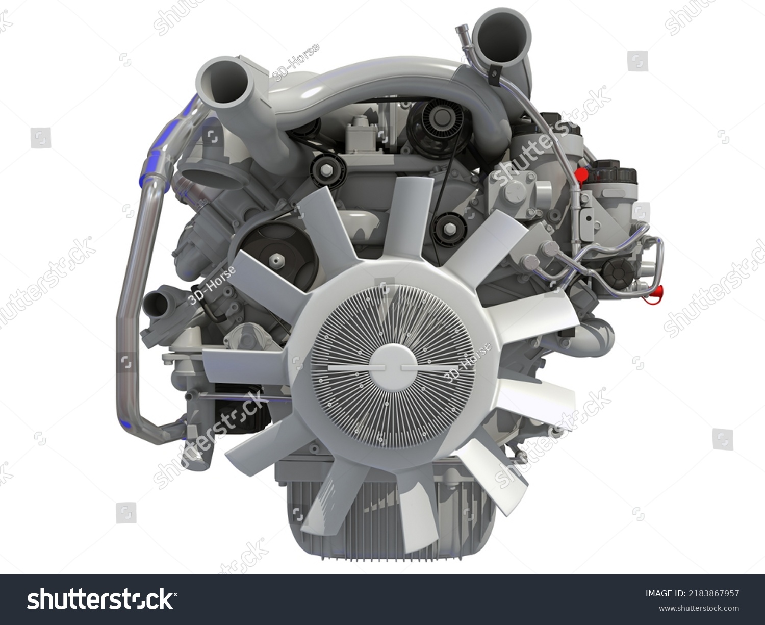 V8 Diesel Engine Trucks Buses 3d Stock Illustration 2183867957 ...