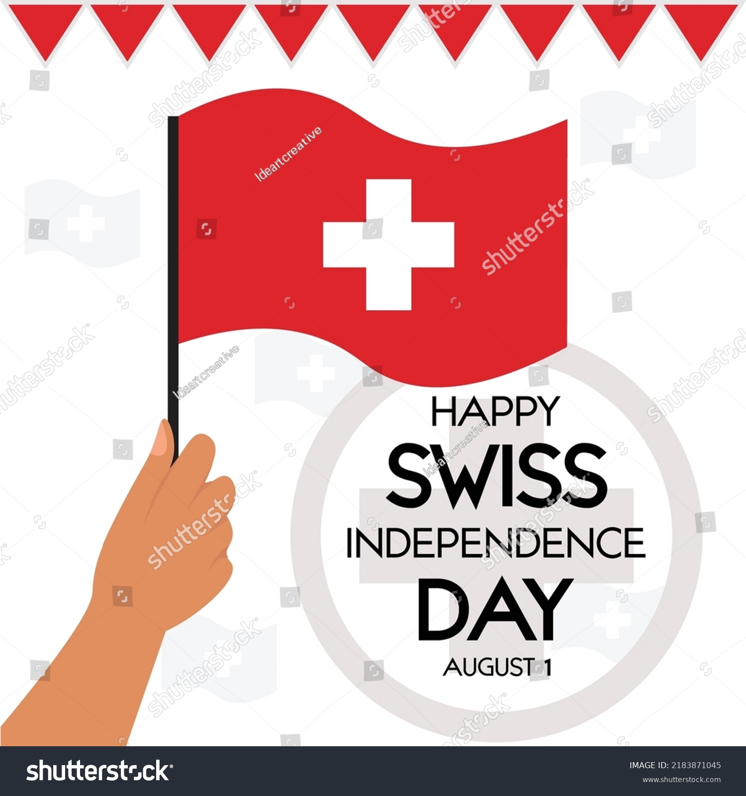 Happy Swiss National Day Greeting Card Stock Vector (Royalty Free ...