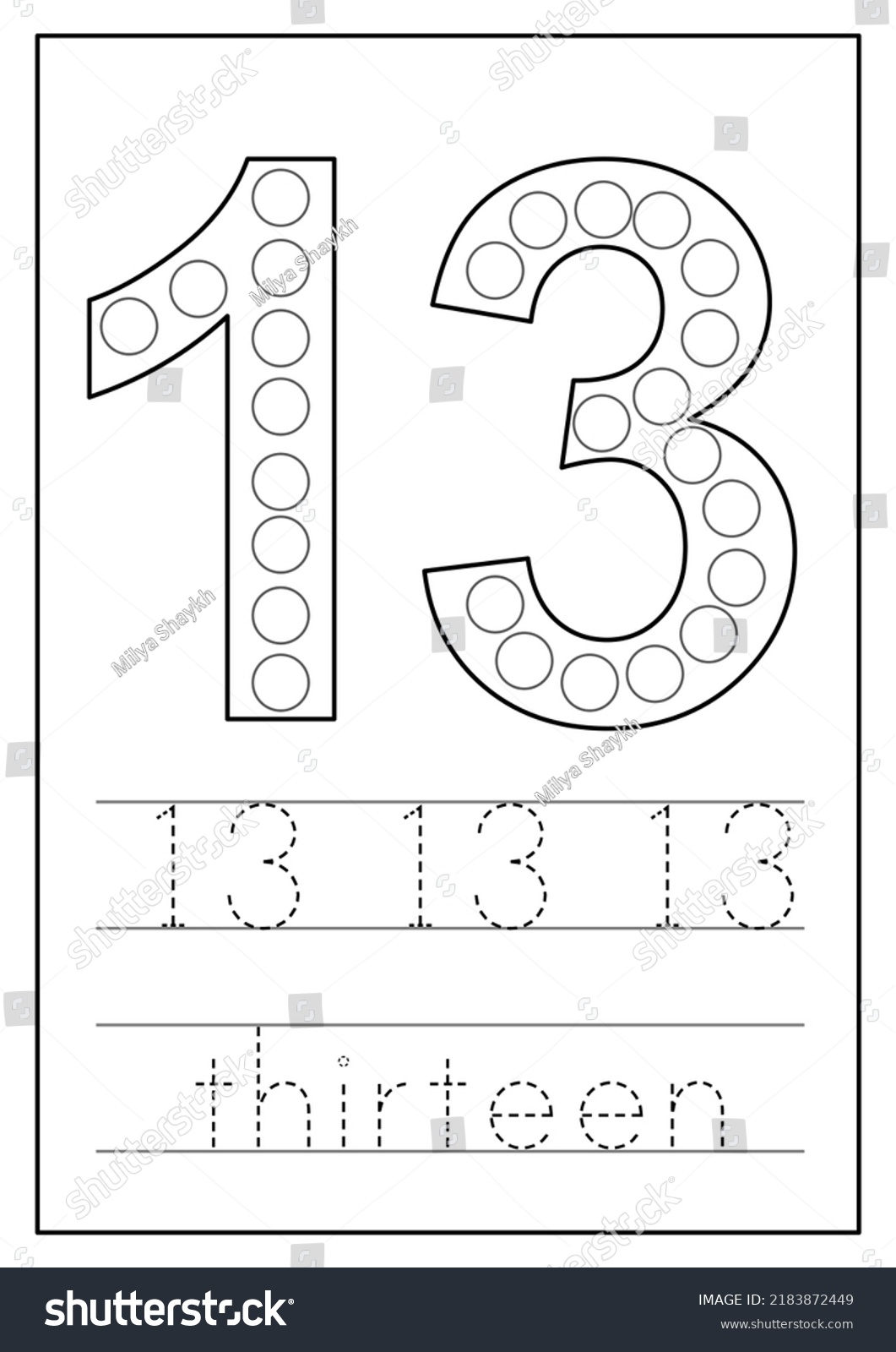 Dot Dot Numbers Kids Learning Numbers Stock Vector (Royalty Free ...