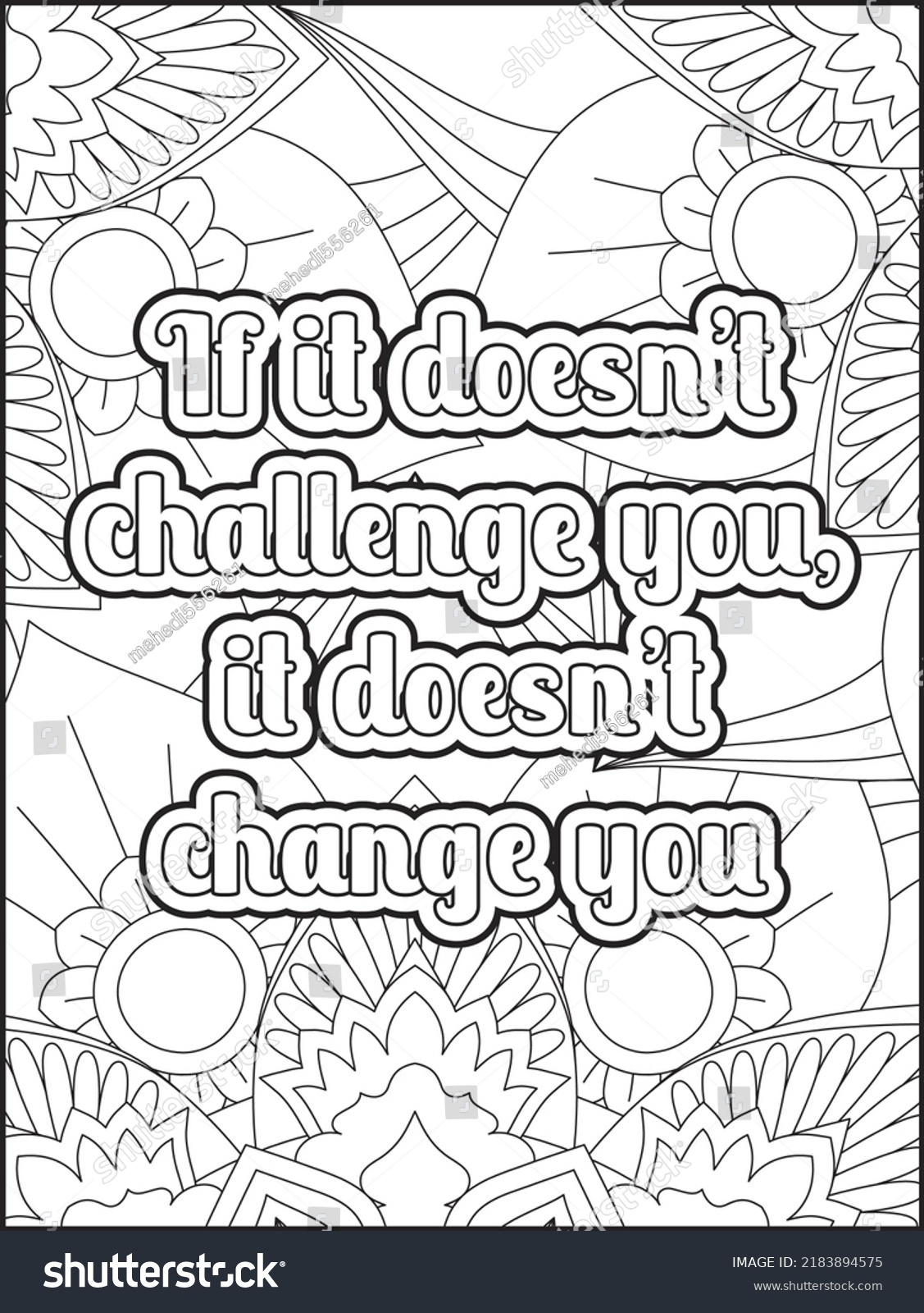 Motivational Quote Quotes Coloring Motivational Quotes Stock Vector ...