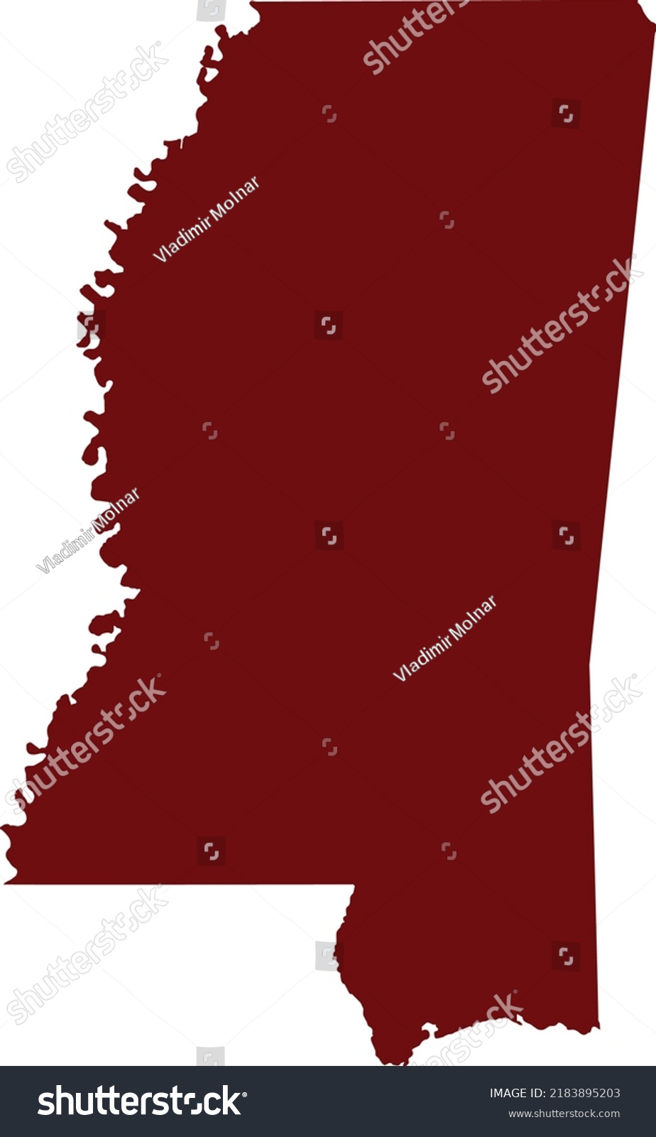 Vector Illustration Mississippi Map Stock Vector (Royalty Free ...