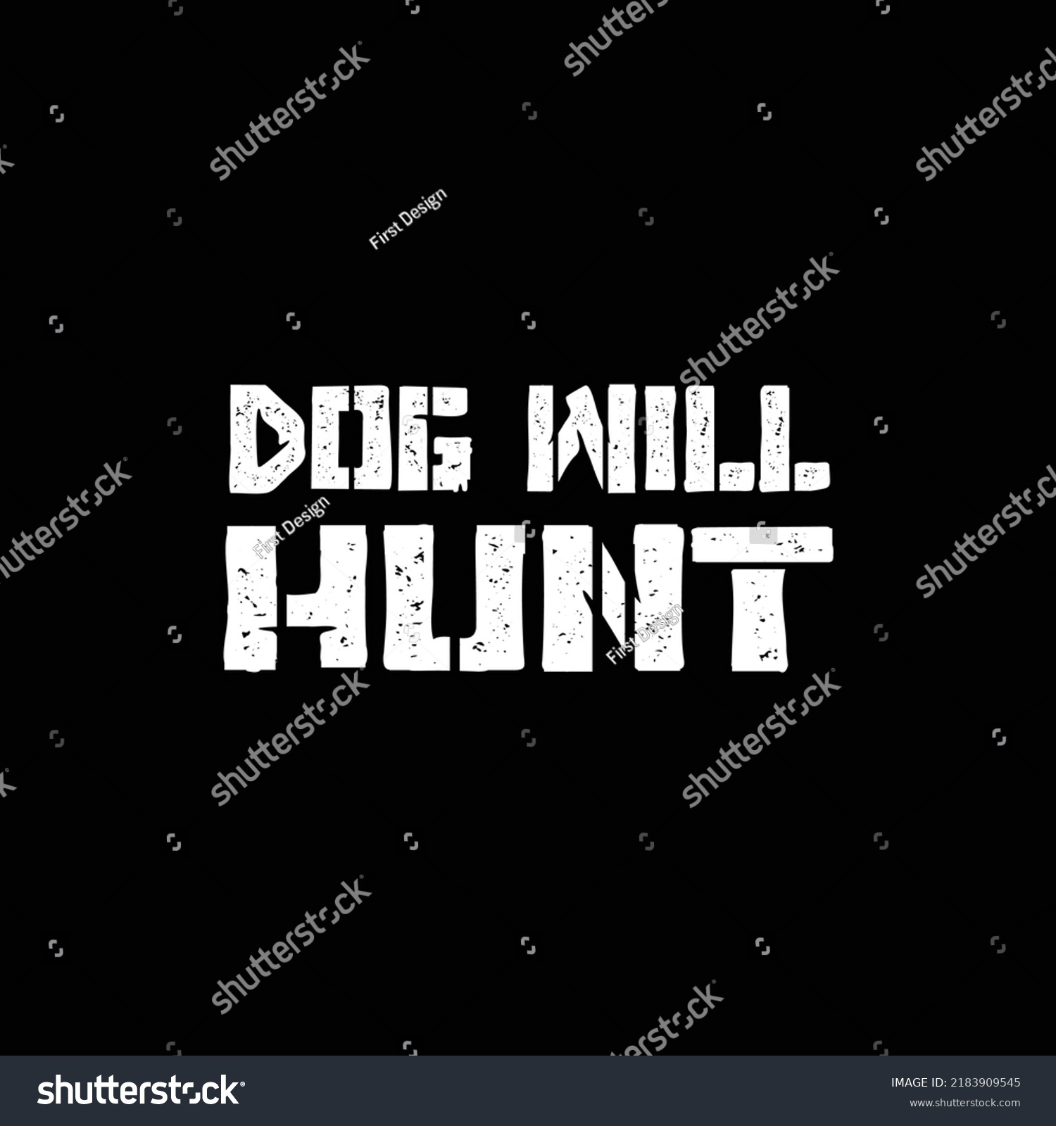 Dog Will Hunt Logo Black Combination Stock Vector (Royalty Free