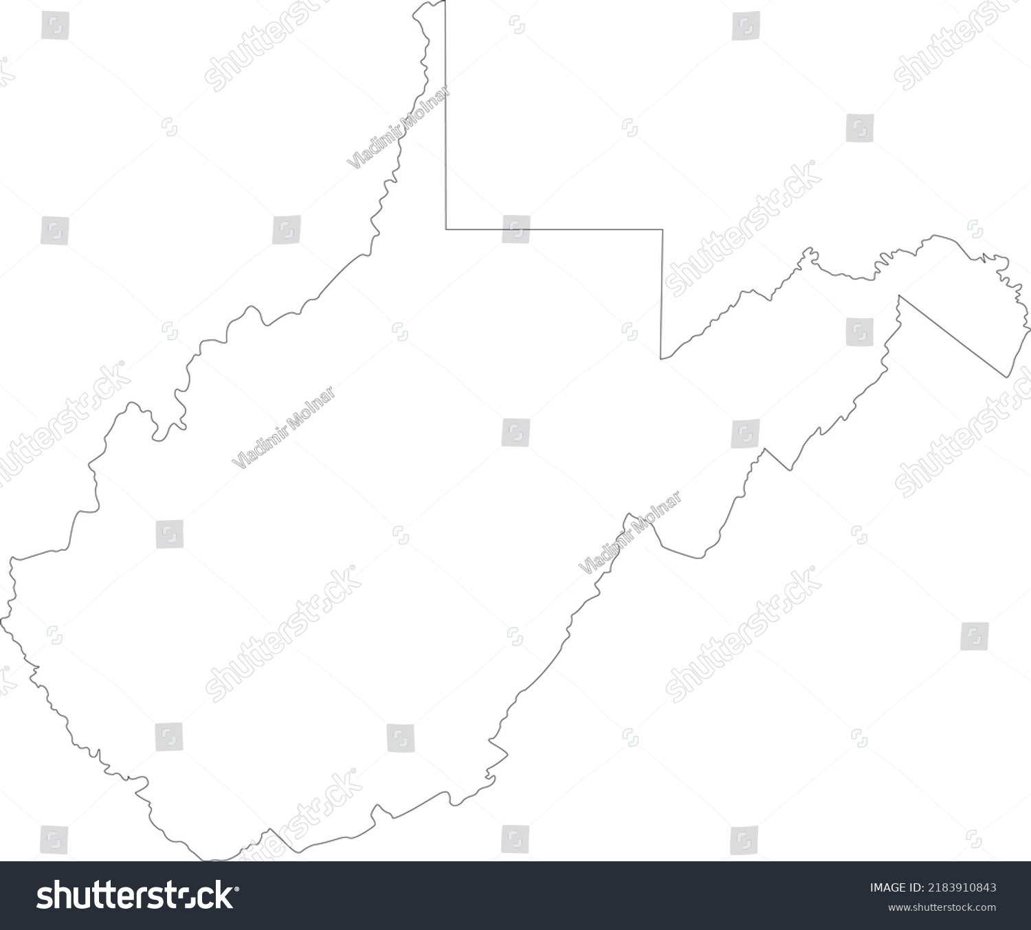 Vector Illustration West Virginia Map Stock Vector (Royalty Free ...