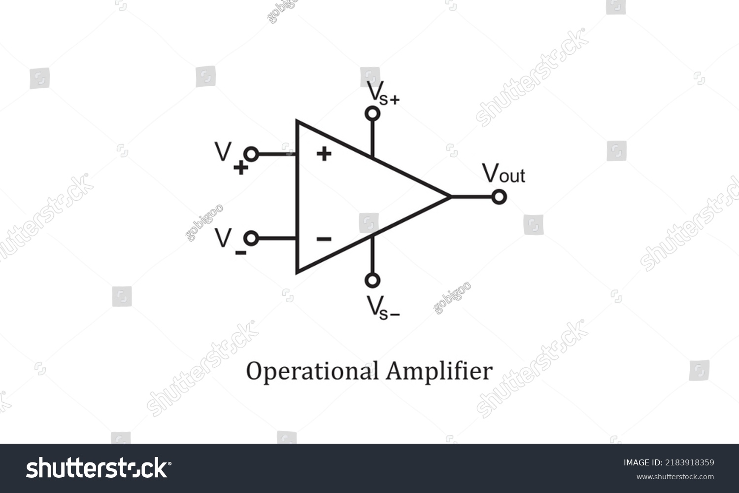 Vector Electronic Circuit Symbol Operational Amplifier Stock Vector