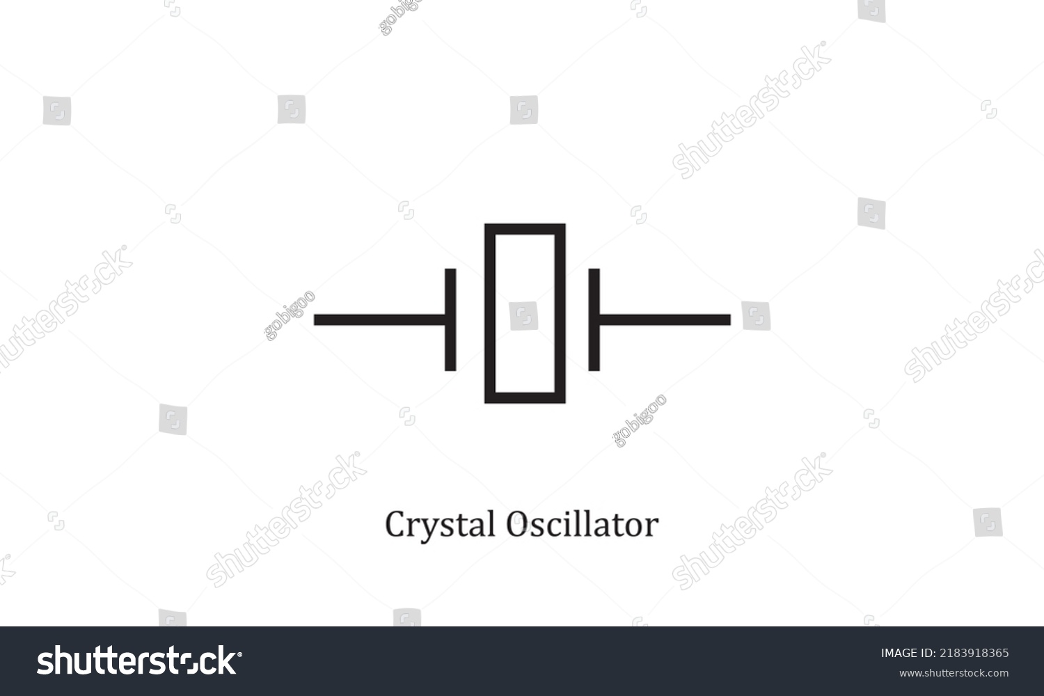 Vector Electronic Circuit Symbol Crystal Oscillator Stock Vector