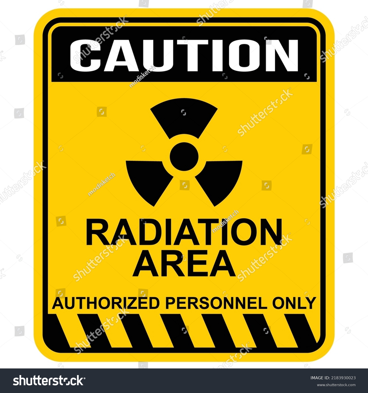 Caution Radiation Area Authorized Personnel Only Stock Vector (Royalty ...