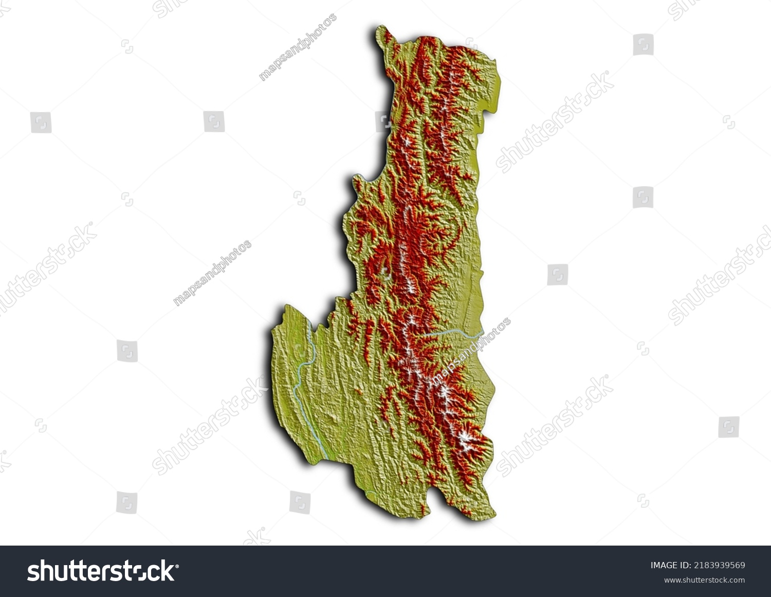 Chin State Myanmar Map Shaded Relief Stock Illustration 2183939569 ...