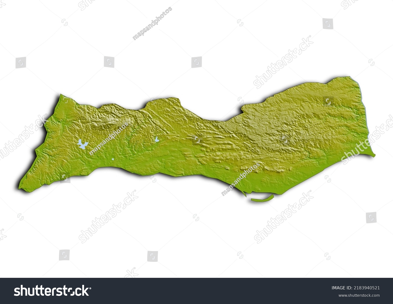 Faro District Portugal Map Shaded Relief Stock Illustration 2183940521 ...