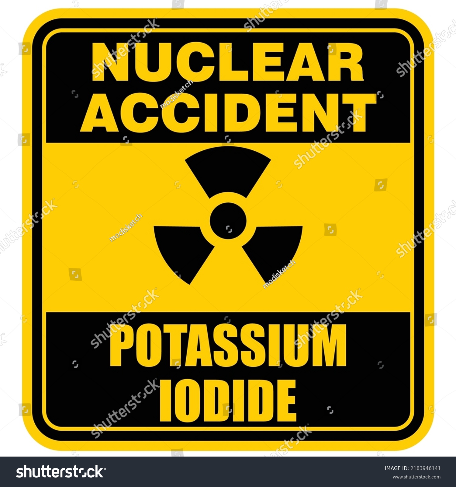 Nuclear Accident Potassium Iodide Sticker Label Stock Vector (Royalty ...