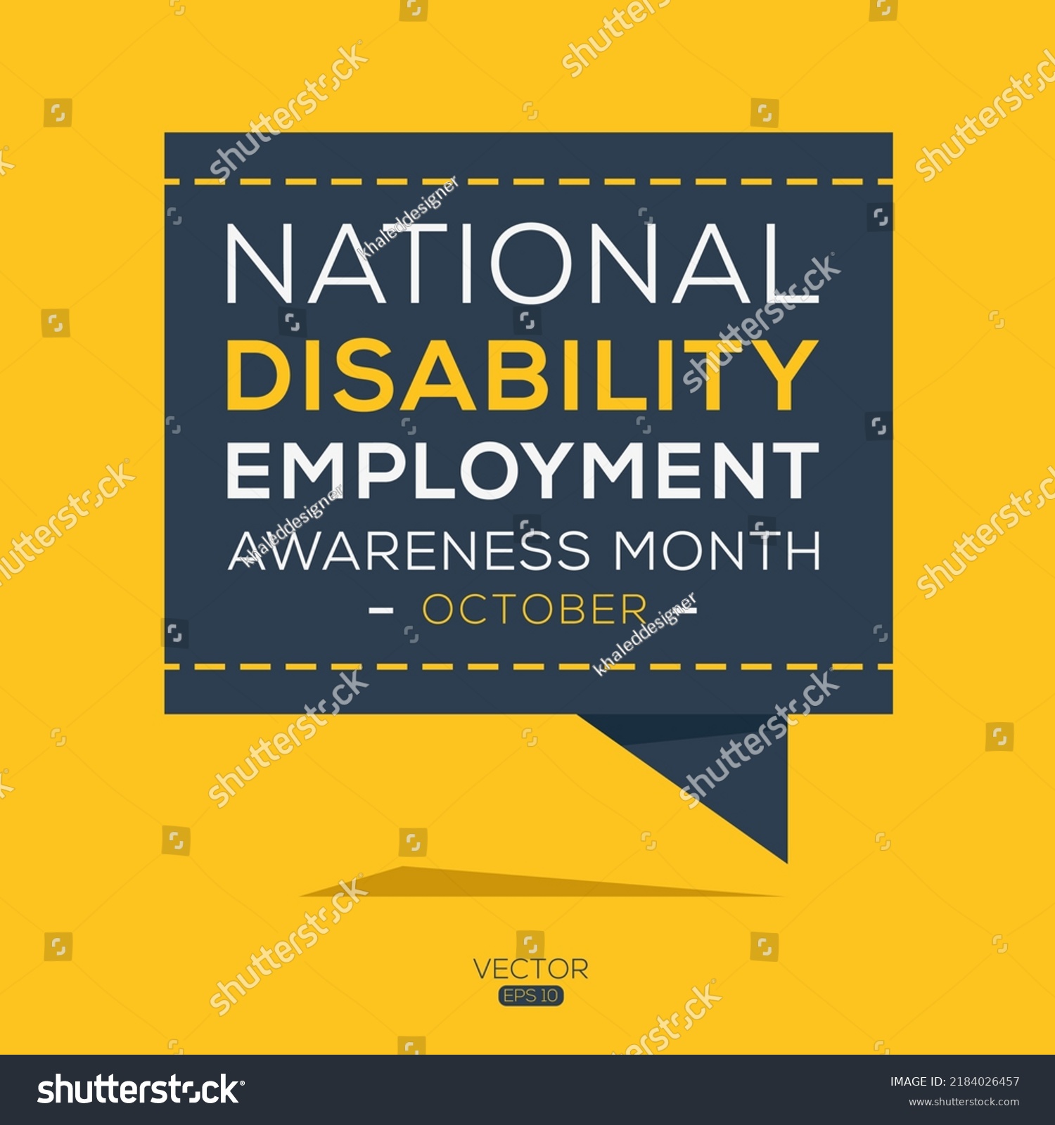 National Disability Employment Awareness Month Held Stock Vector