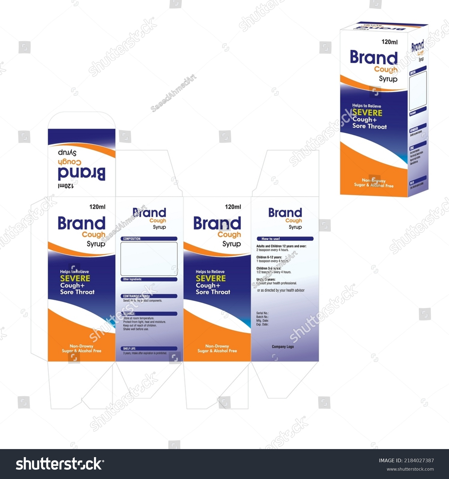 Cough Syrup Packaging Cough Syrup Box Stock Vector (Royalty Free ...