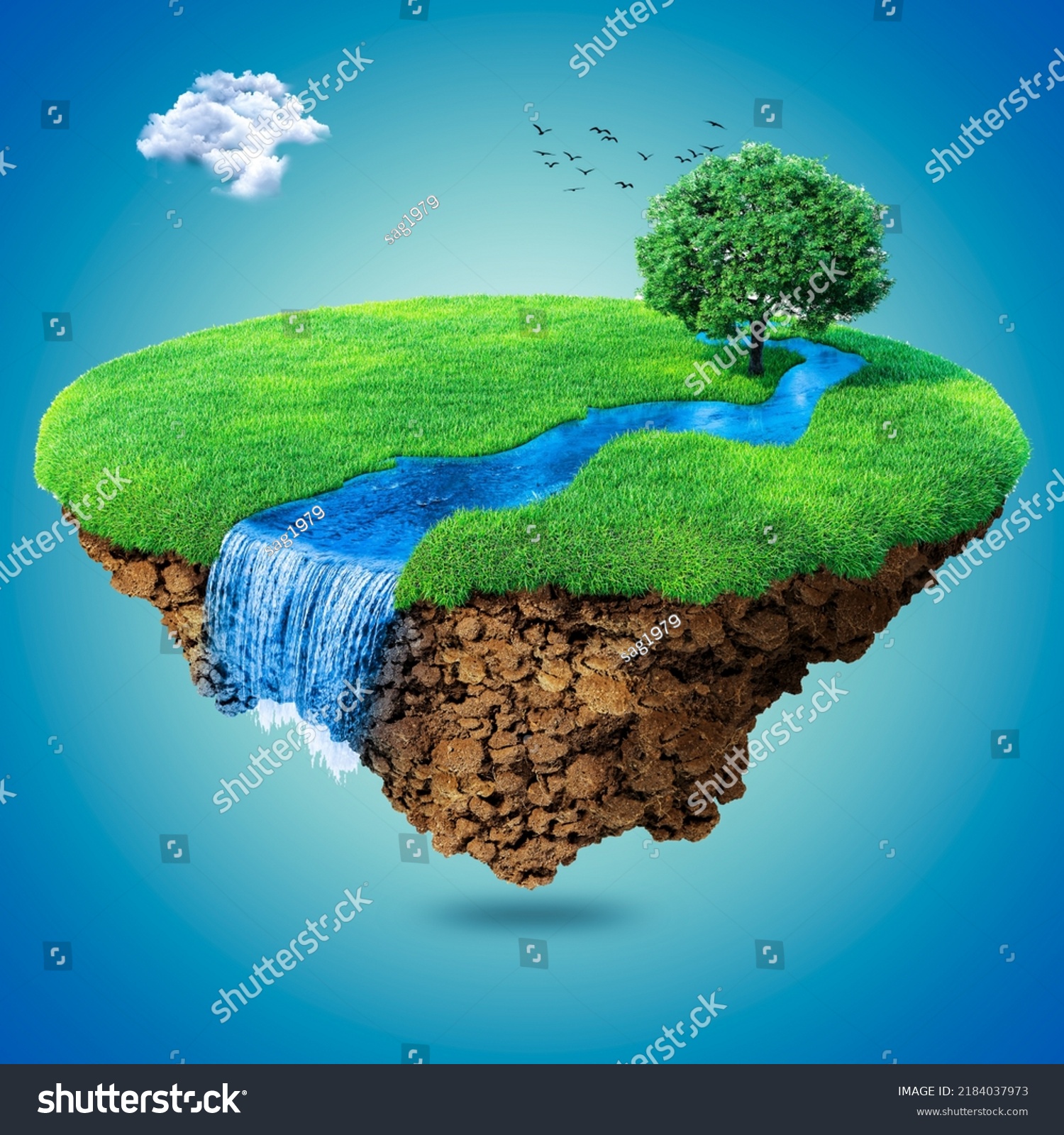 3d Illustration Round Ground Soil Crosssection Stock Illustration ...