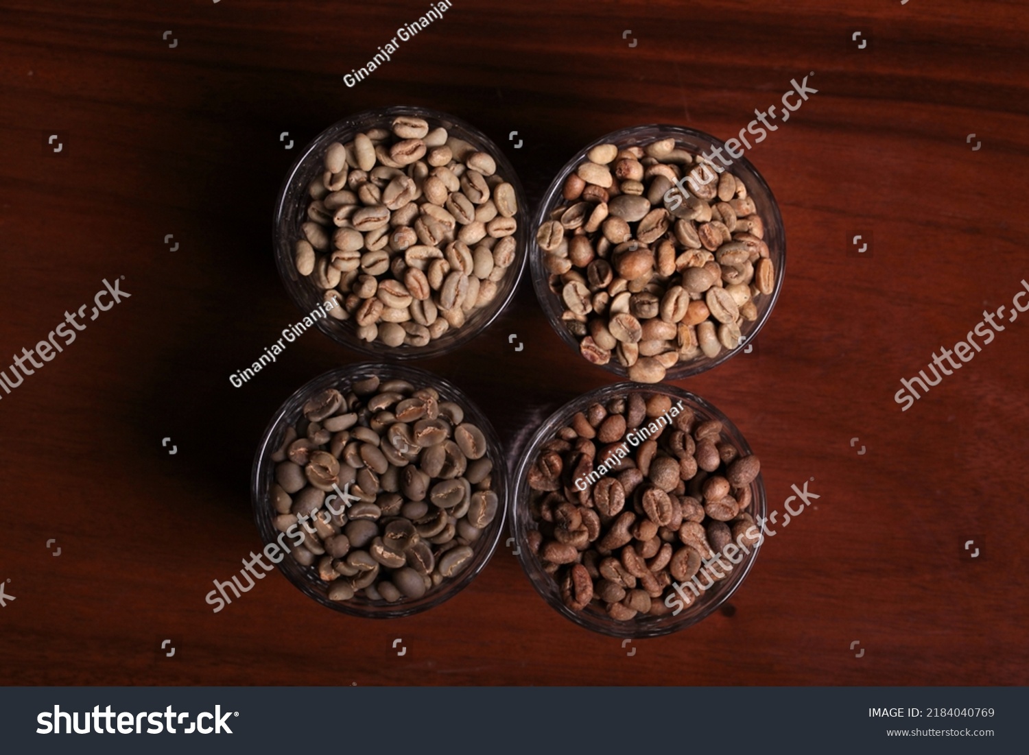 Four Arabica Coffee Beans Different Regions Stock Photo 2184040769 ...