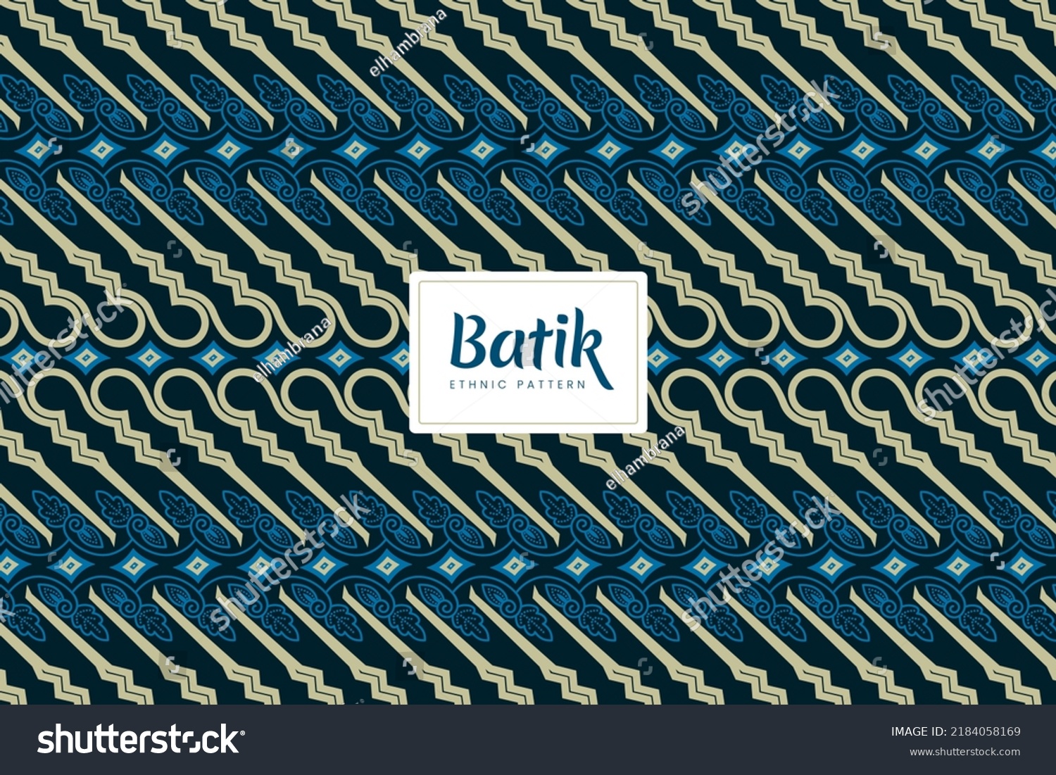 Batik Indonesian Parang Traditional Decorative Floral Stock Vector