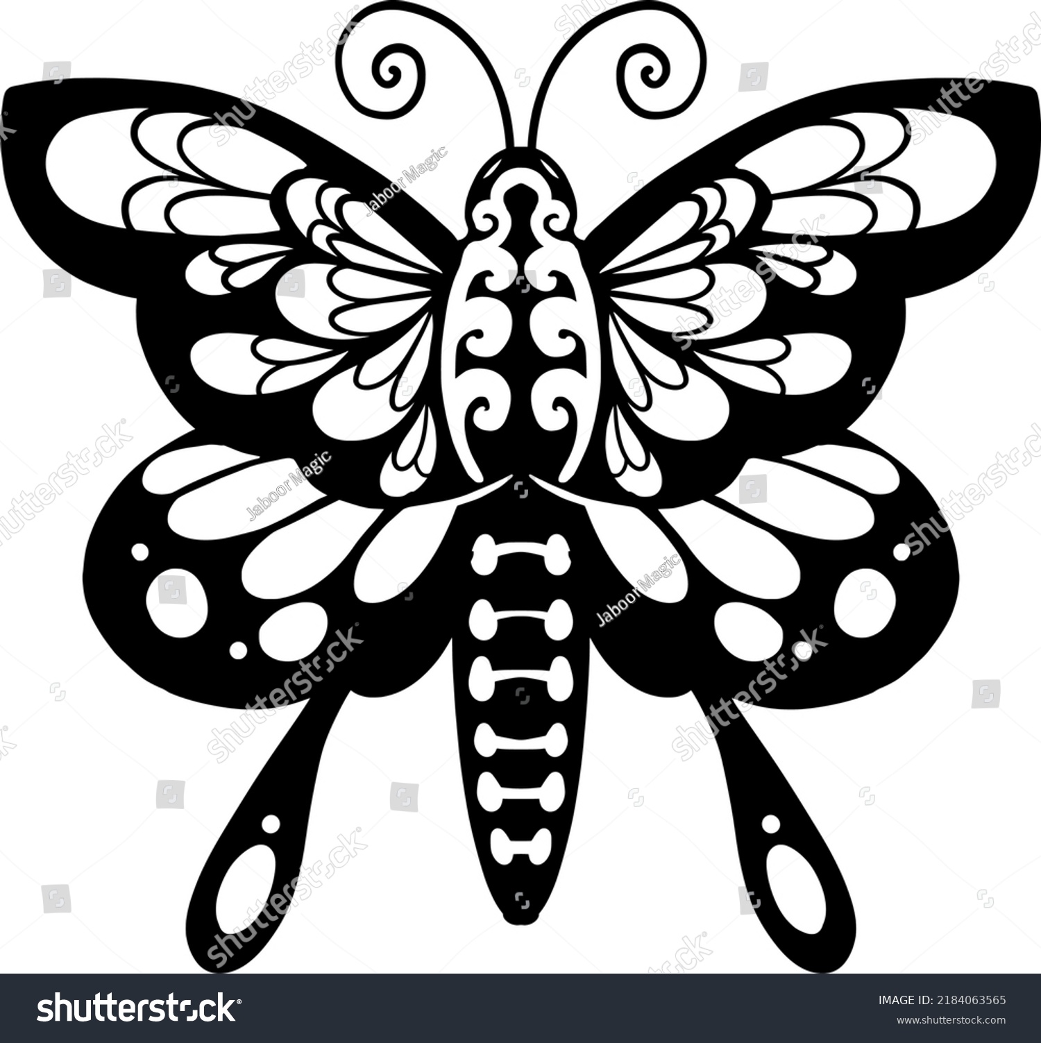 Butterfly Tattoo Designs Handrawn Line Art Stock Vector (Royalty Free ...