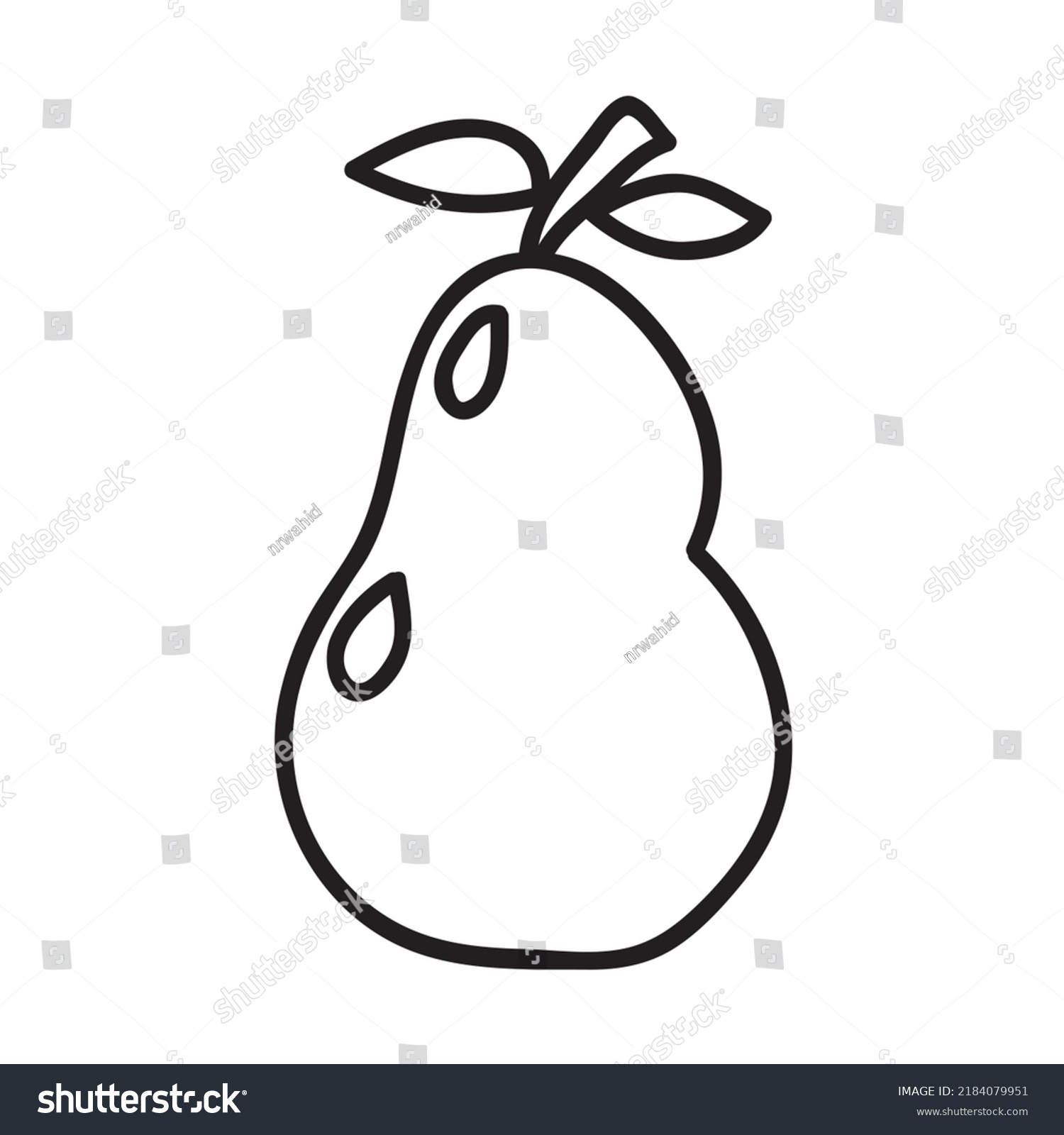 Simple Water Guava Line Art Design Stock Vector (Royalty Free ...